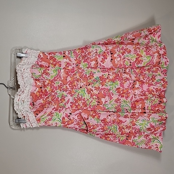 Lilly Pulitzer Ferra Call Me Kitty Cat Dress Size 4 Small Strapless Corset Mini - Picture 2 of 16
